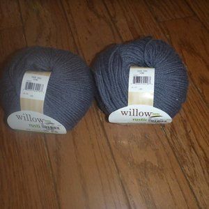 2 Balls Willow Yarns Rustic Wool Yarn - Color Grey - 132 yds ea.
